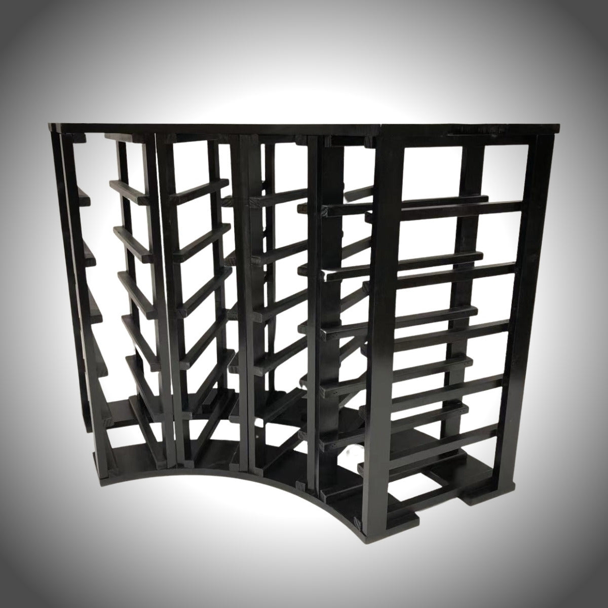 4-Column 24-Bottle Curved Corner Wine Cube - 18mm Thick