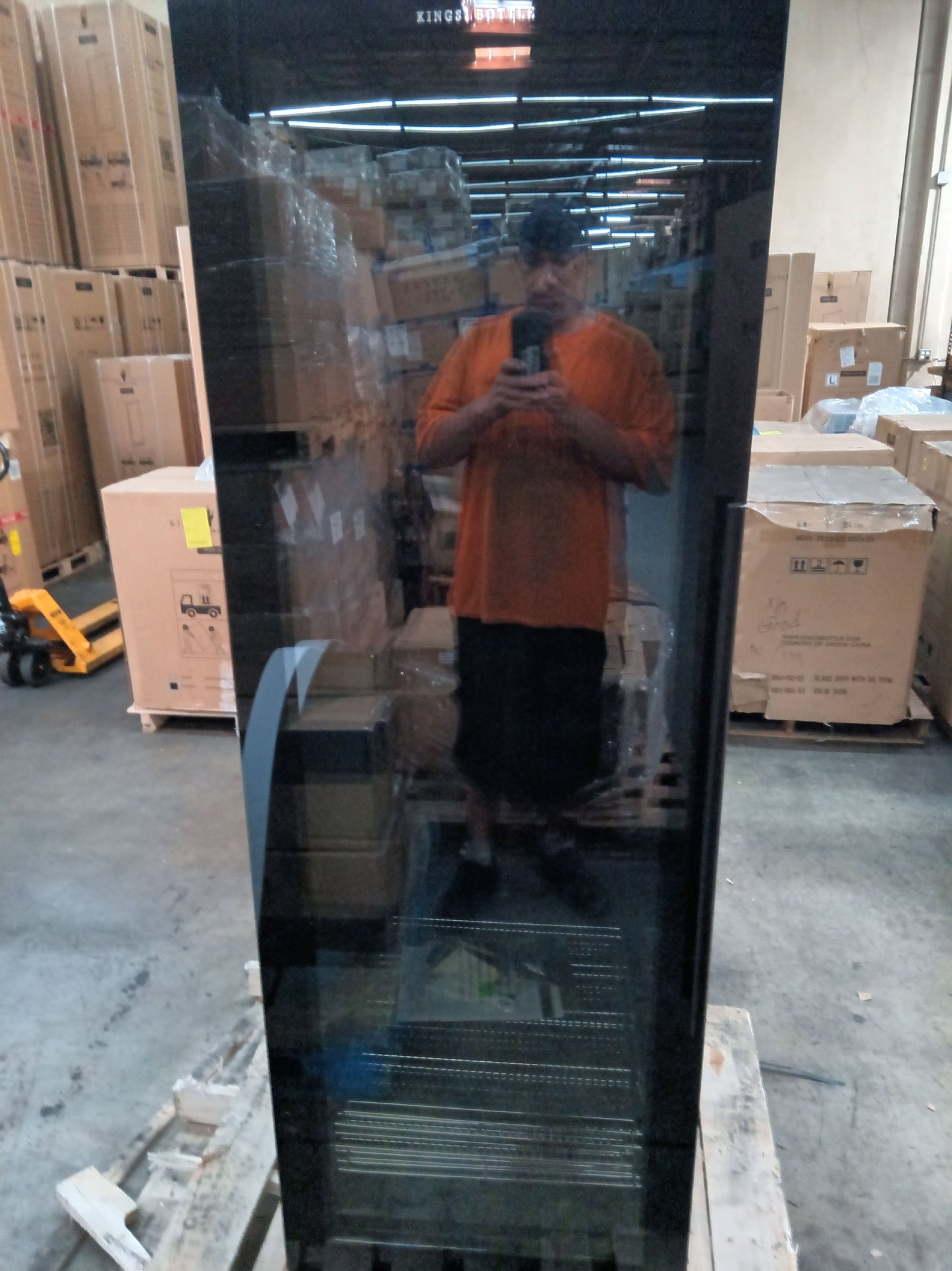 Refurbished - Large Beverage Refrigerator With Low-E Glass Door - Black Door