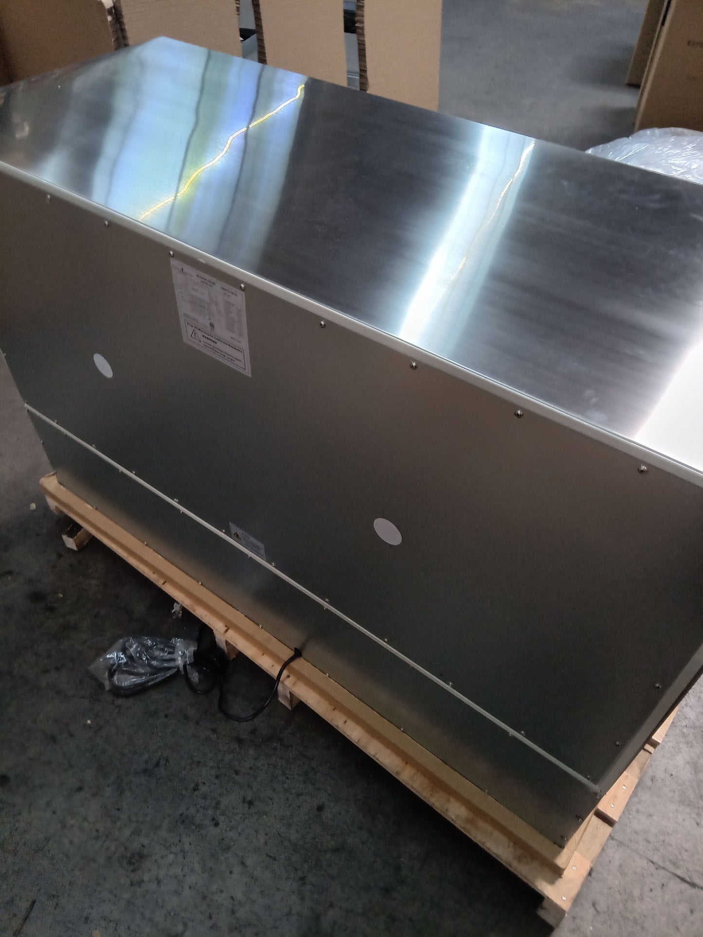 Refurbished - 53 Inch Solid 3-Door Outdoor Beverage Drinks Cooler - Stainless Steel Door