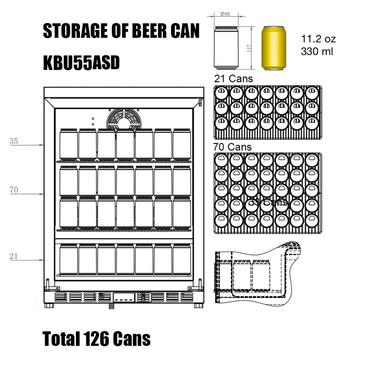 24-Inch Outdoor Beverage Refrigerator with Solid Stainless Steel Door