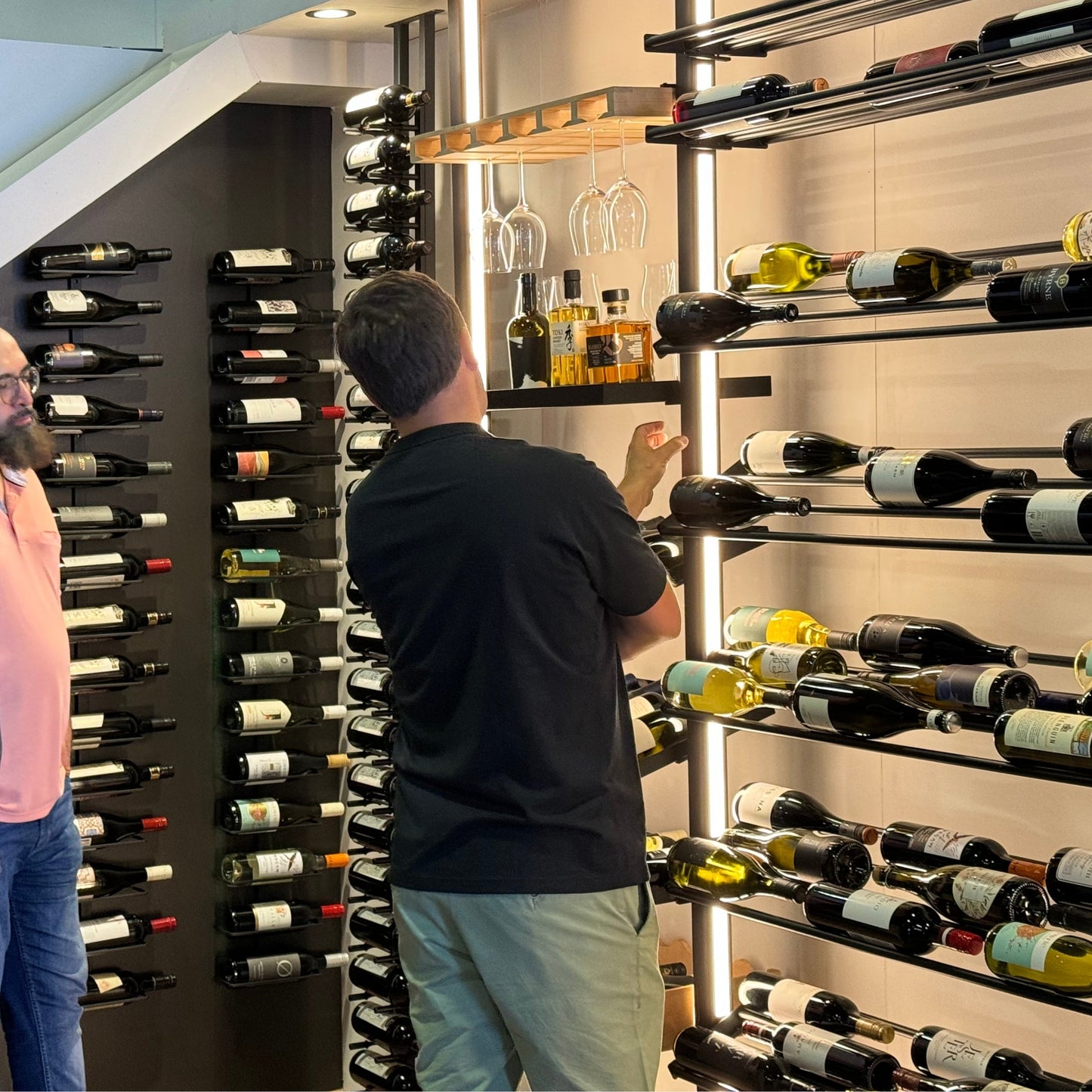 Lumi Nexus Wine Rack System - Floor-to-Ceiling & Floor-to-Wall LED Wine Storage