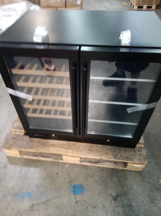 Refurbished - 36" Beer and Wine Cooler Combination with Low-E Glass Door - Black Door