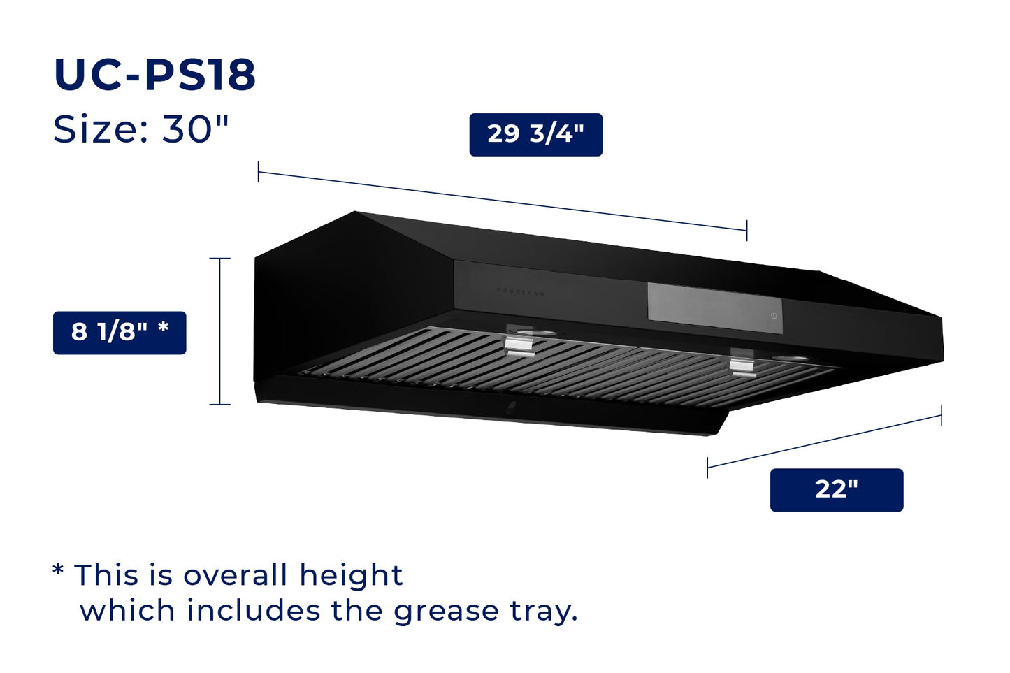 Hauslane Chef Series UC-PS18 Ducted Undercabinet Range Hood