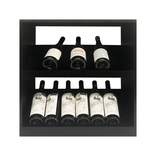 14 Bottle Display Wine Cube – Black Onyx and Natural Finishes | 18mm thick