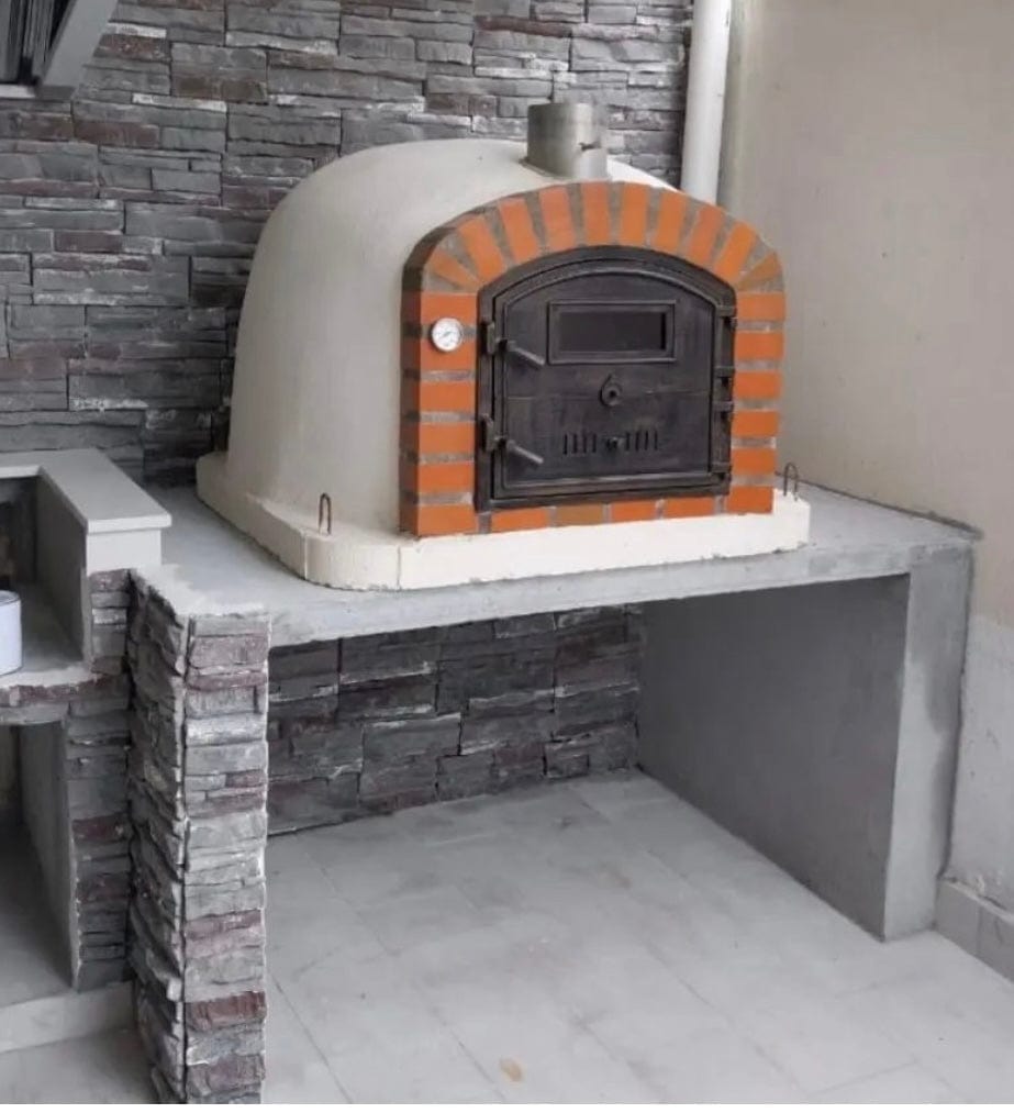 Authentic Pizza Ovens ‘Lisboa Rustic Arch’ Premium Wood-Fired Pizza Oven / Handmade, Brick, Bake, Roast, Rotisserie / LISRAPREM