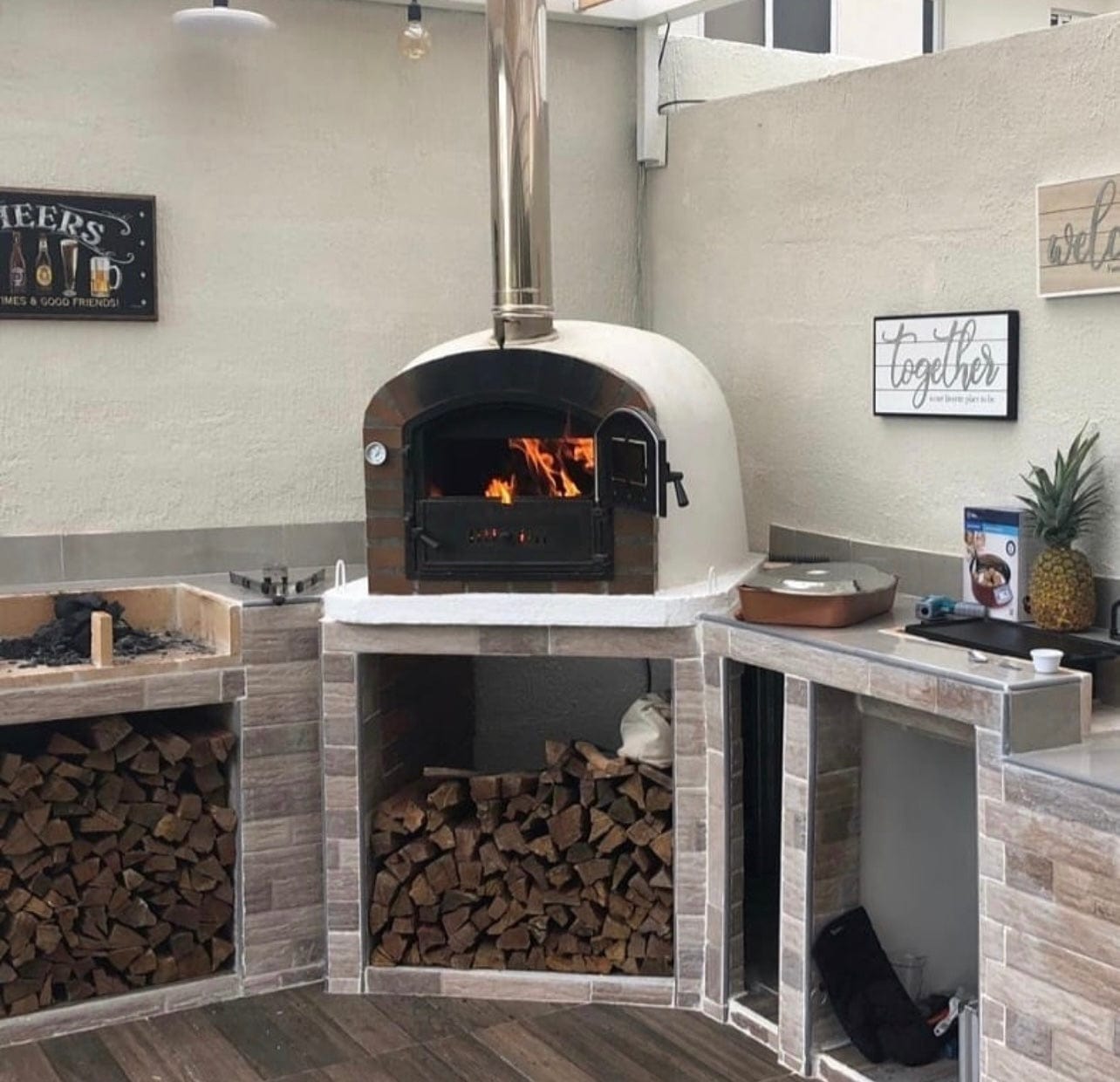 Authentic Pizza Ovens ‘Lisboa Rustic Arch’ Premium Wood-Fired Pizza Oven / Handmade, Brick, Bake, Roast, Rotisserie / LISRAPREM