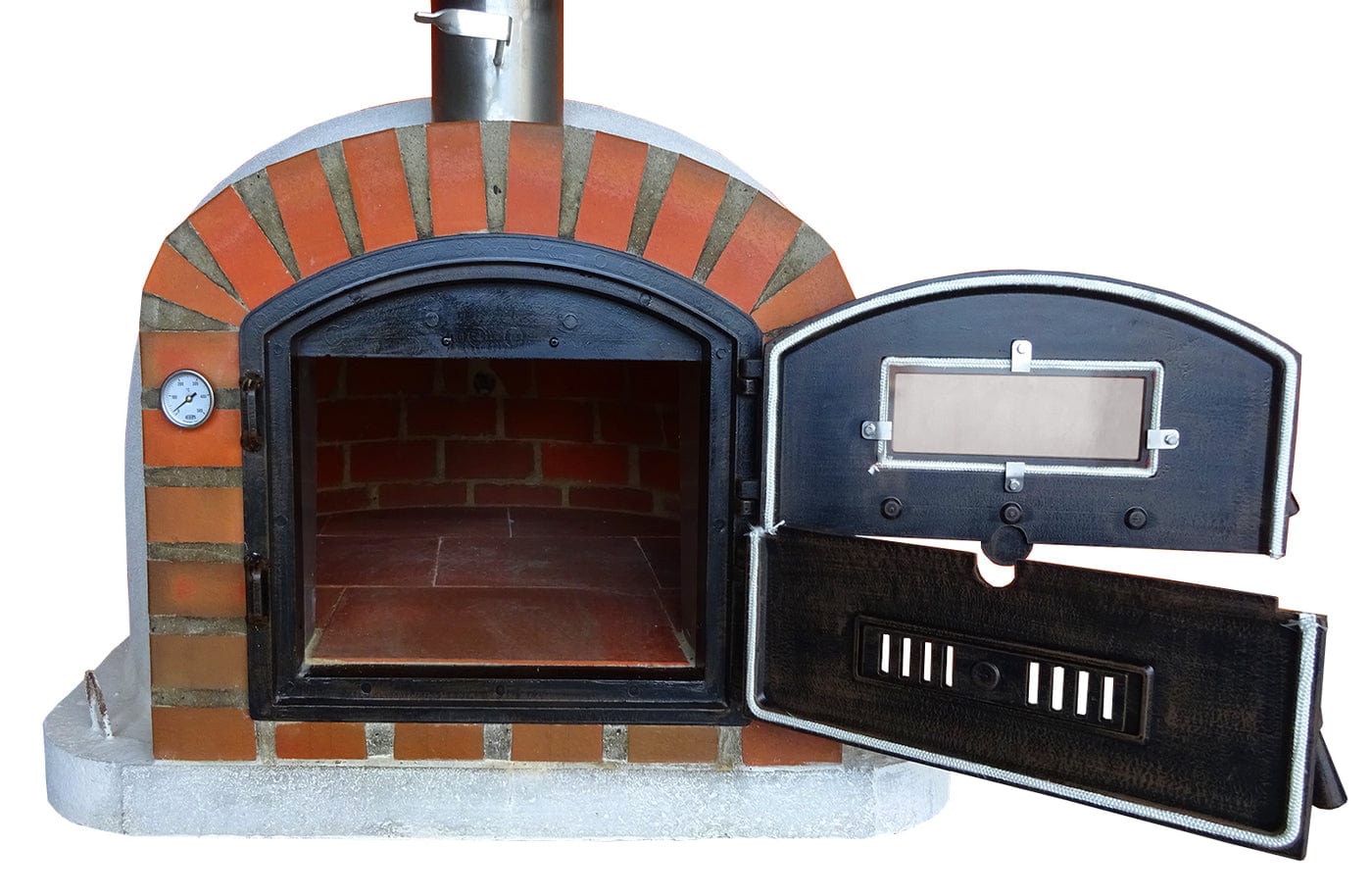 Authentic Pizza Ovens ‘Lisboa Rustic Arch’ Premium Wood-Fired Pizza Oven / Handmade, Brick, Bake, Roast, Rotisserie / LISRAPREM