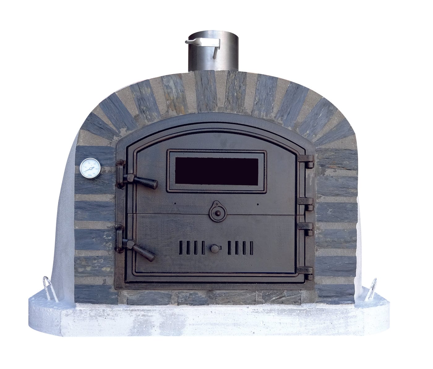 Authentic Pizza Ovens ‘Lisboa Stone Arch’ Premium Wood-Fired Pizza Oven / Handmade, Brick, Bake, Roast, Rotisserie / LISSAPREM