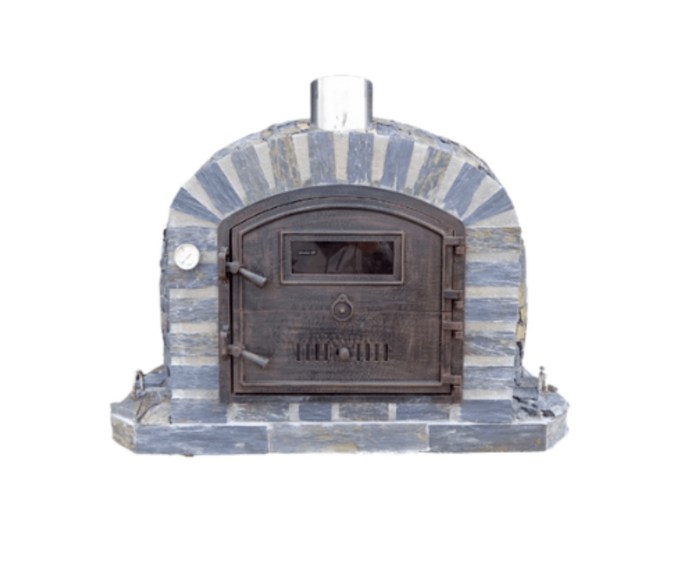 Authentic Pizza Ovens ‘Lisboa Stone Finish’ Premium Wood-Fired Pizza Oven / Handmade, Brick, Bake, Roast, Rotisserie / LISSTNPREM