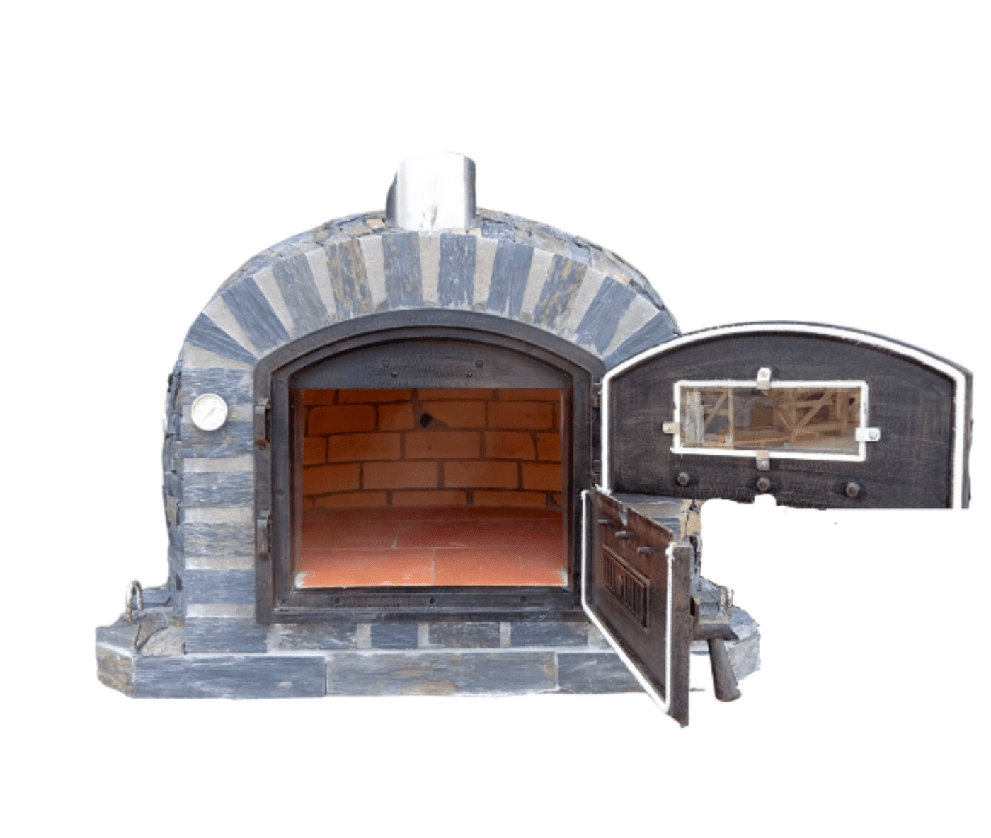 Authentic Pizza Ovens ‘Lisboa Stone Finish’ Premium Wood-Fired Pizza Oven / Handmade, Brick, Bake, Roast, Rotisserie / LISSTNPREM