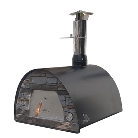 Authentic Pizza Ovens ‘Maximus Mobile’ BLACK Portable Wood-Fired Pizza Oven / Handmade, Stacked Stone, Bake, Roast / MAXB