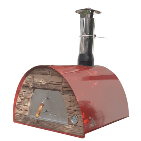 Authentic Pizza Ovens ‘Maximus Mobile’ RED Portable Wood-Fired Pizza Oven / Handmade, Stacked Stone, Bake, Roast / MAXR