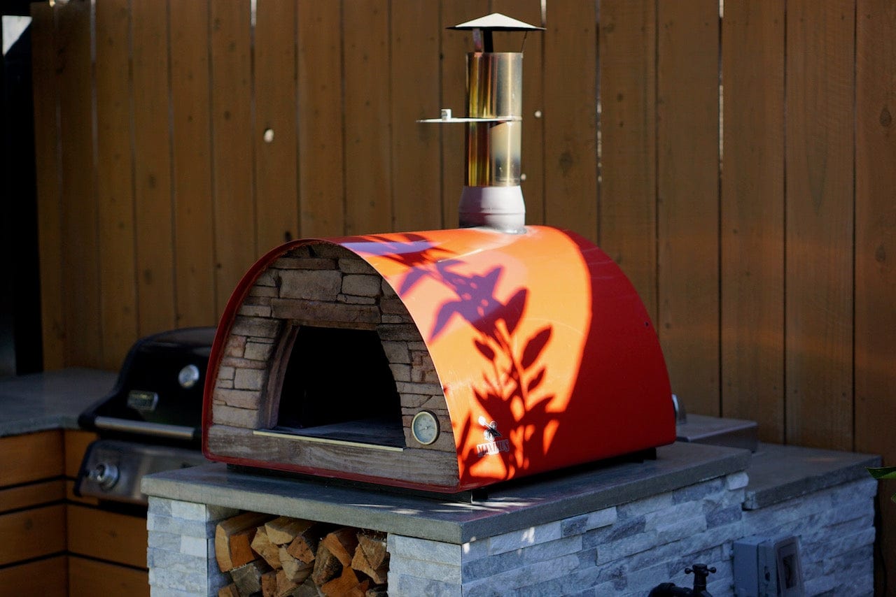 Authentic Pizza Ovens ‘Maximus Mobile’ RED Portable Wood-Fired Pizza Oven / Handmade, Stacked Stone, Bake, Roast / MAXR