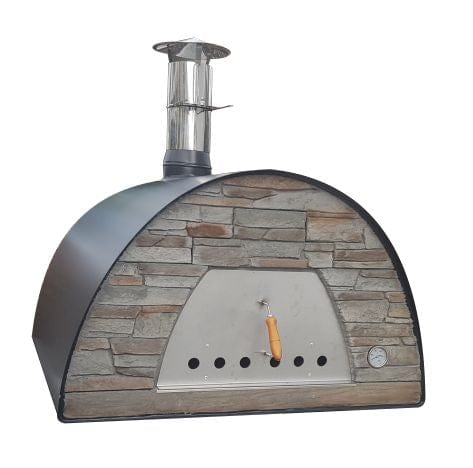 Authentic Pizza Ovens Large ‘Maximus Prime’ BLACK Portable Wood-Fired Pizza Oven / Handmade, Stacked Stone, Bake, Roast / PRIMEB