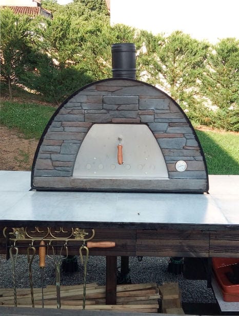 Authentic Pizza Ovens Large ‘Maximus Prime’ BLACK Portable Wood-Fired Pizza Oven / Handmade, Stacked Stone, Bake, Roast / PRIMEB