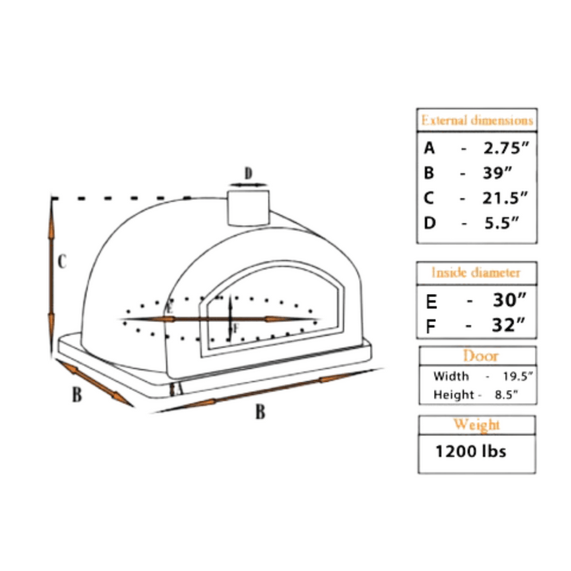 Authentic Pizza Ovens ‘Pizzaioli Roma’ Premium Wood-Fired Pizza Oven / Handmade, Brick, Bake, Roast / PIZROMPREM