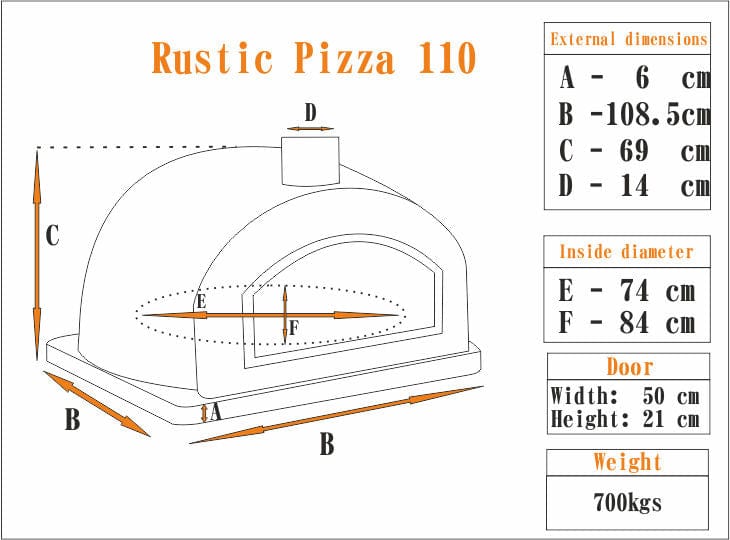 Authentic Pizza Ovens ‘Pizzaioli Rustic’ Premium Wood-Fired Pizza Oven / Handmade, Brick, Bake, Roast / PIZRUSTIC