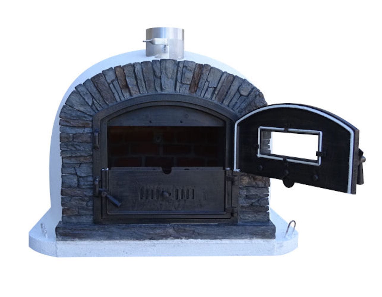 Authentic Pizza Ovens ‘Ventura Preto’ Premium Wood-Fired Pizza Oven / Handmade, Brick, Stacked Stone, Bake, Roast, Rotisserie  / VENTB