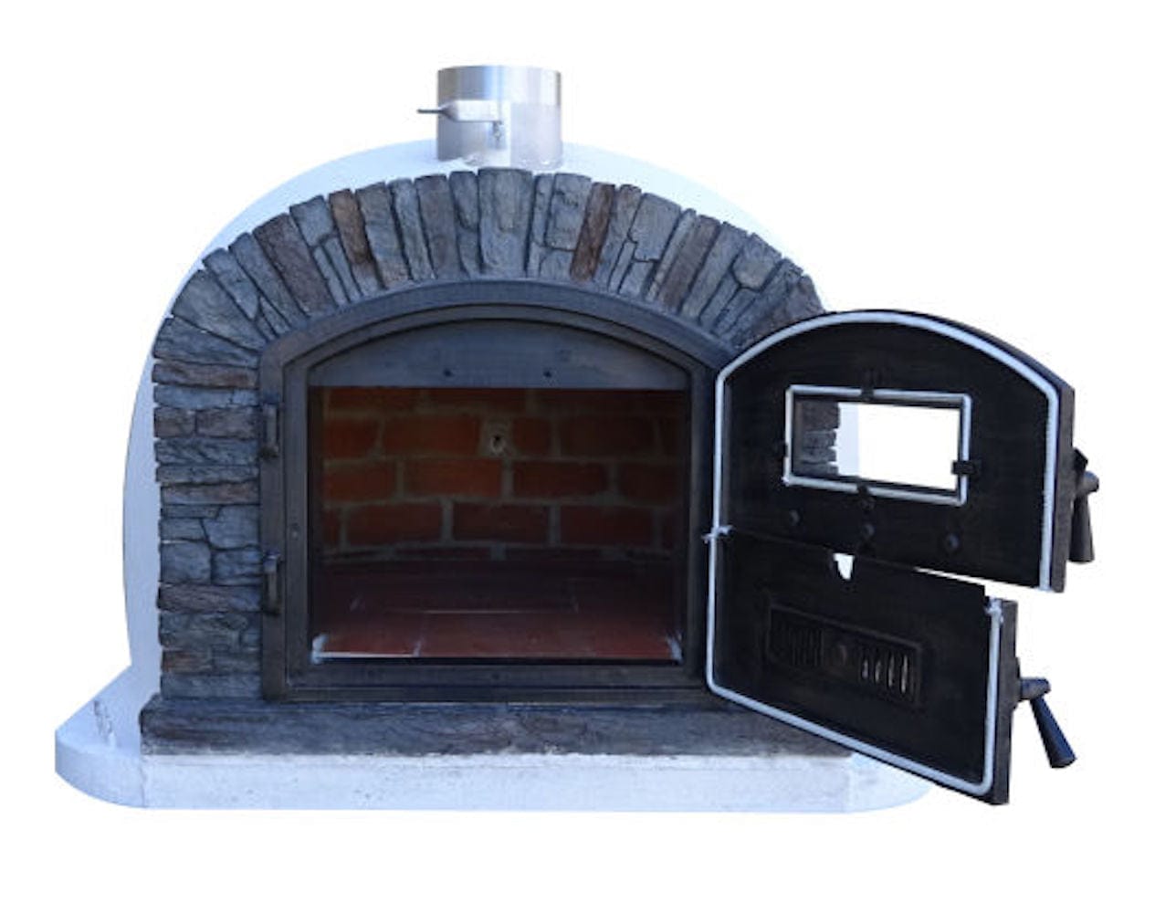 Authentic Pizza Ovens ‘Ventura Preto’ Premium Wood-Fired Pizza Oven / Handmade, Brick, Stacked Stone, Bake, Roast, Rotisserie  / VENTB