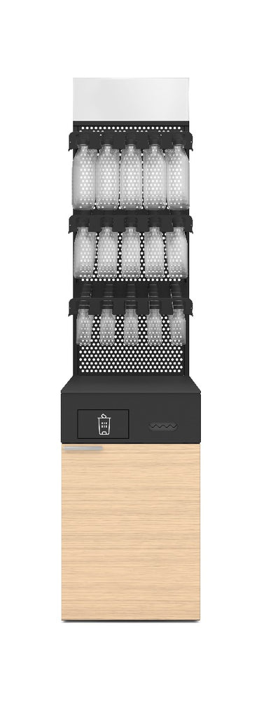 Juice Display Rack Bottle Rack Juice Corner in Oiled Oak | Juice Station with Storage ...